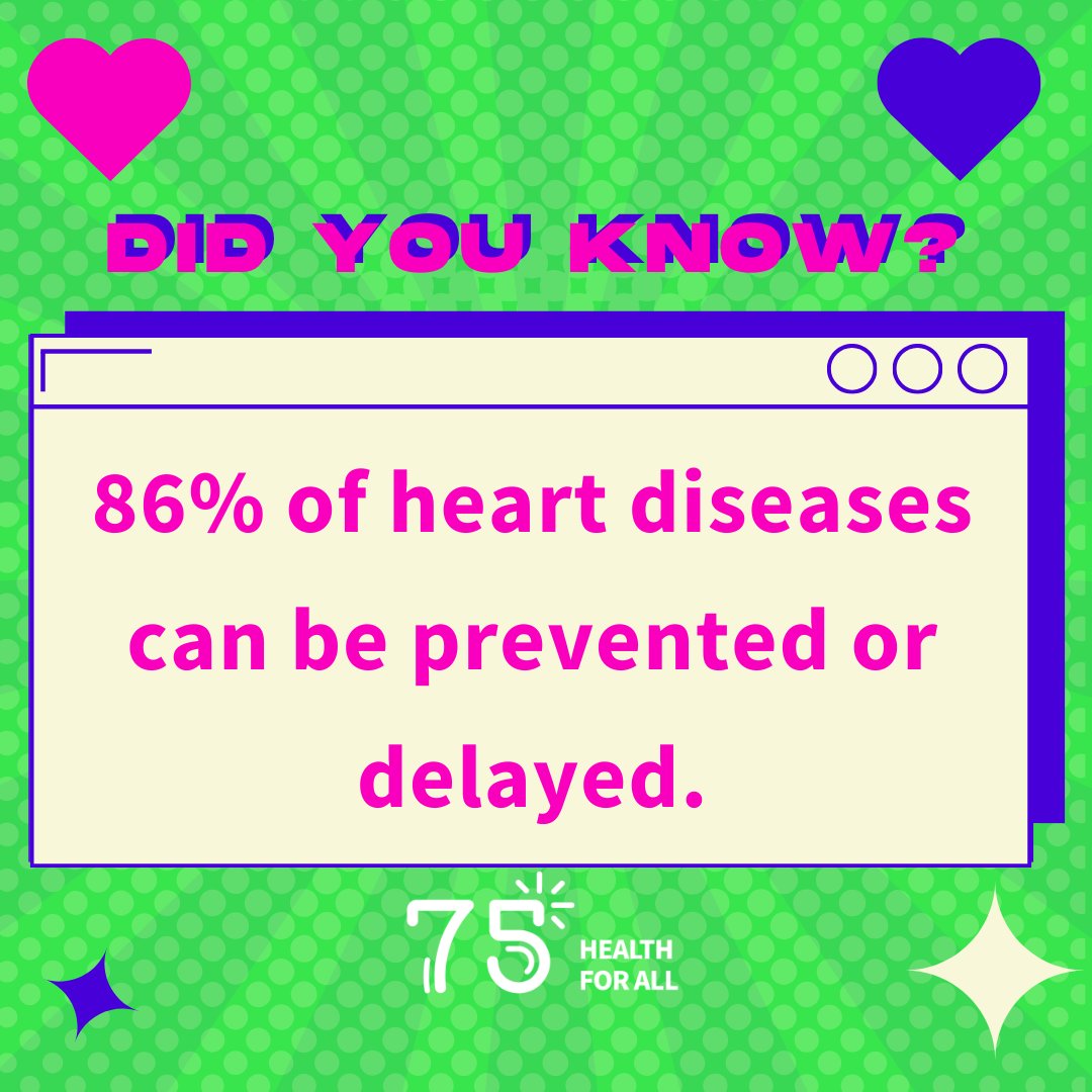 WHO's tweet photo. It’s #WorldHeartDay!

Can we prevent heart diseases? 
🩷
🩶
❤️
🧡
💛
💚
💙
💜
🤎
🖤
🤍
🩵
💗
❣️
YES https://t.co/4XN8TXBxQ2