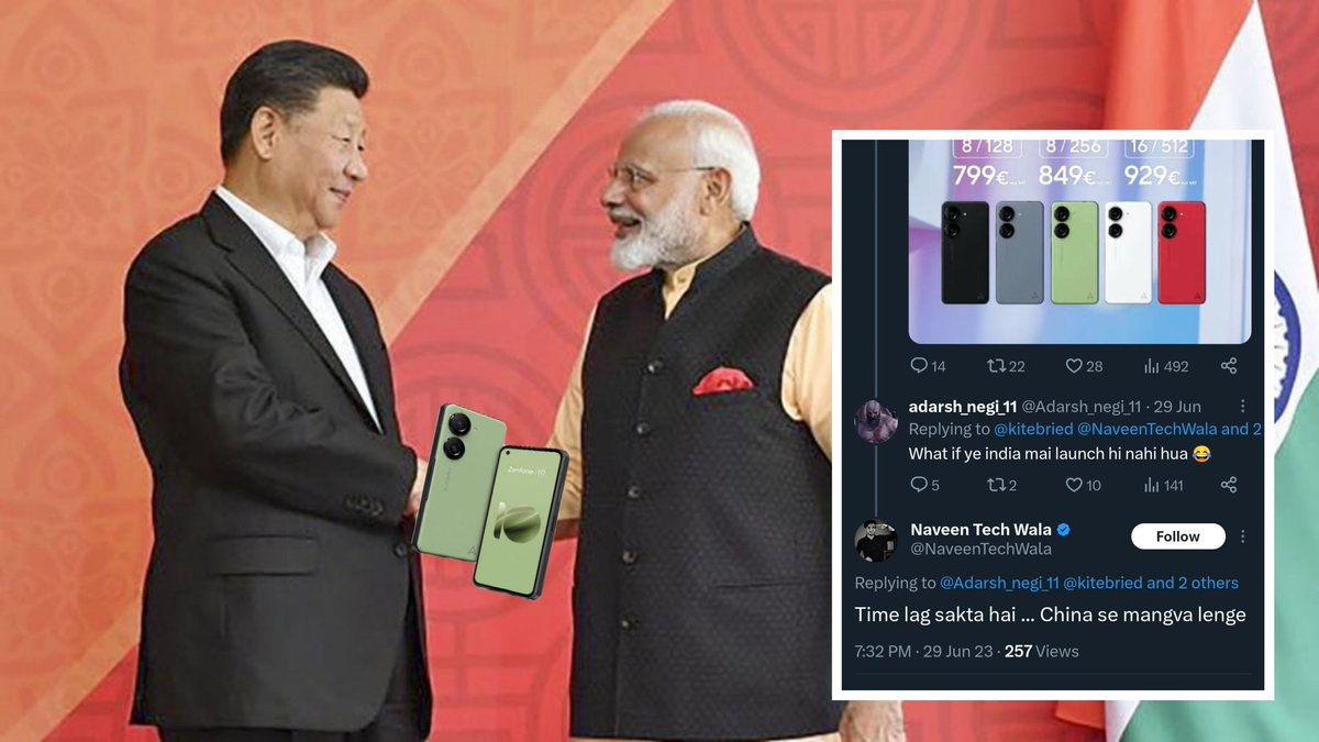 cOOlmind75's tweet photo. #BreakingNews
Today, Chinese President Xi Jinping handed over the Asus Zenfone 10 ordered by India's so-called tech creator (@NaveenTechWala) to Indian Prime Minister Modi

#GiveawayAlert 🎉 https://t.co/yhgzSsGl5n