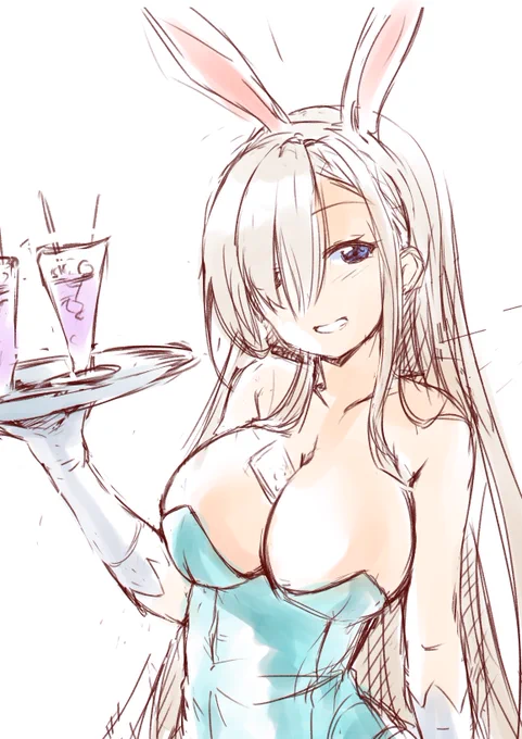 一ノ瀬アスナさんの練習絵ですお月見なのでバニー絵連投してみました#ブルアカ 