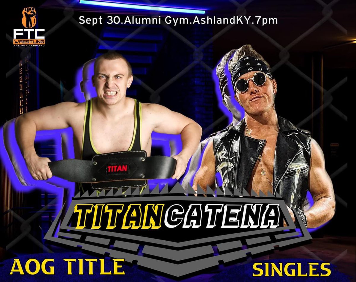 This Saturday at the Ashland Alumni Gym. The FTC “Art of Grappling” school of professional wrestling has a stacked show in their debut event in ashland ky. Headlined by Jock Samson and Joe Pace inside the steel cage, career vs company. Less than 30 tickets remaining. Belltime 7pm