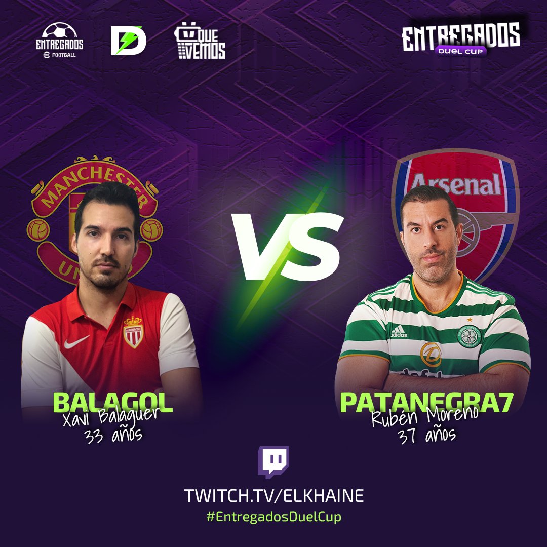 Continúa la emoción 🙌🏆  

En la #EntregadosDuelCup, el octavo enfrentamiento nos trae a <a href="/PataNegra_7/">PataNegra7</a> vs <a href="/XaviGBalaguer/">Xavi Garcia Balaguer</a>. Dos maestros del juego se cruzan en el campo ⚽️

¿Quién resultará victorioso? 
¡Síguelo y descúbrelo!
