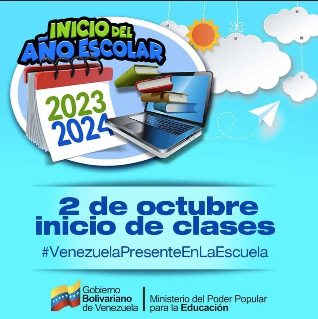 Twitera74's tweet photo. De manera oficial la Vicepresidenta Ejecutiva @delcyrodriguezv en el lanzamiento del nuevo plan de la educación técnica y profesional, informó de manera extraoficial que este lunes #2deOct inician las actividades escolares en toda 🇻🇪.
@_LaAvanzadora
#VenezuelaDeValoresYCultura https://t.co/0ePnXM85wB