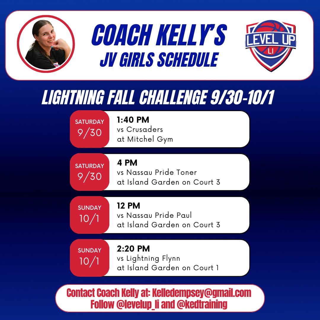 This weekend’s tournament schedule on Long Island! Uncommitted Players: @keiramcgovern15 @_darrian11 @Shailynn_05 @NalaLouis1 @Zaharasaintyl1 @AdoraCho @Akirarcho @1sagonzales