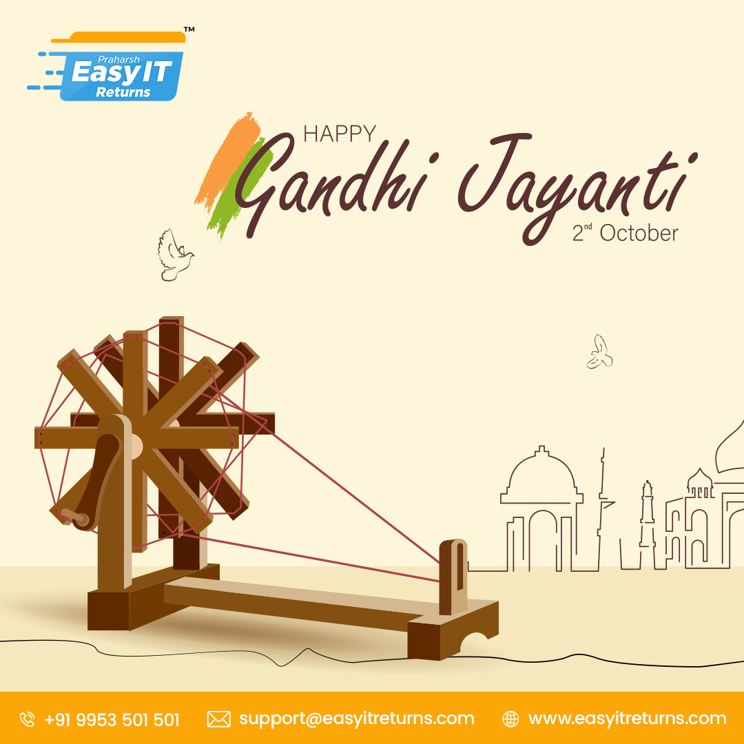 EasyITretun's tweet image. #GandhiJayanti - A day to reflect on #truth and honesty. Let's embrace transparency &amp;amp; simplicity in our #financialmatters
#taxcompliance #taxsimplicity #mahatmagandhi #gandhiji #india #2ndoctober #bapu #swachhbharat #MahatmaGandhiJayanti #FatherofNation #Ahmedabad #EasyITReturns