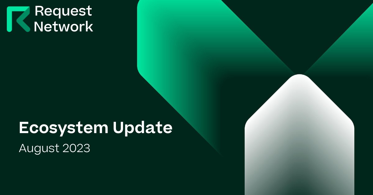 RequestNetwork's tweet photo. 🚨The $REQ Ecosystem Update for August 2023 was sent moments ago by newsletter and also published on our blog. Check out what we were up to in August here: https://t.co/qZG4pFPENs https://t.co/UApvWMIrBN