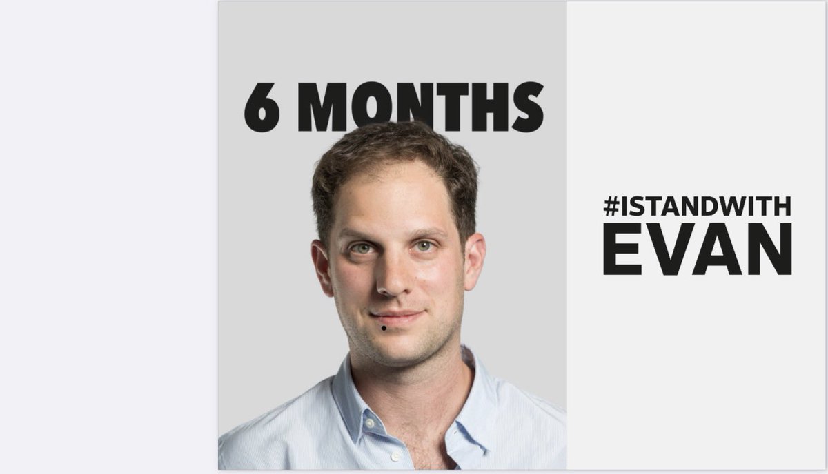 Hard to believe this innocent man has been suffering in a Russian prison for six months. It’s an outrage and an injustice and everyone should demand his immediate release. #istandwithevan