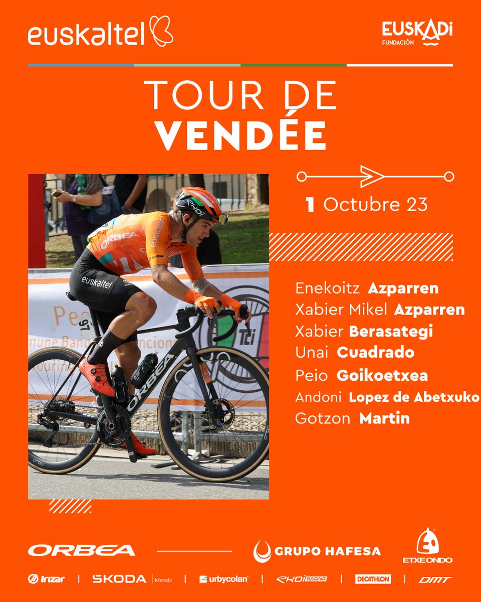 euskaltelteam's tweet photo. 🧡 #EuskaltelEuskadi #TDV23 #BincheChimayBinche #ParisBourges

👊 3 clásicas para poner el broche a 2023.

🗣️ @pellomutillo: "Tenemos un bloque competitivo para las tres. Queremos acabar bien y con buen sabor de boca la temporada".

🗞️ Previa: https://t.co/QM18ggt9BZ https://t.co/odeIIXRHji