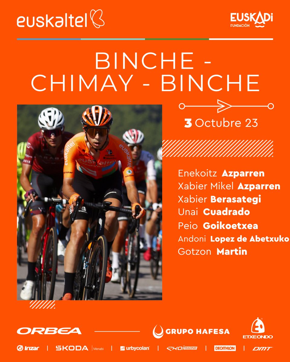 euskaltelteam's tweet photo. 🧡 #EuskaltelEuskadi #TDV23 #BincheChimayBinche #ParisBourges

👊 3 klasiko urteari amaiera emateko!

🗣️ @pellomutillo: "Oso multzo lehiakorra daramagu. Denboraldia ondo eta zapore onarekin amaitu nahi dugu".

🗞️ Info guztia: https://t.co/TTmIkqmPRe https://t.co/LFQG7UFJxN