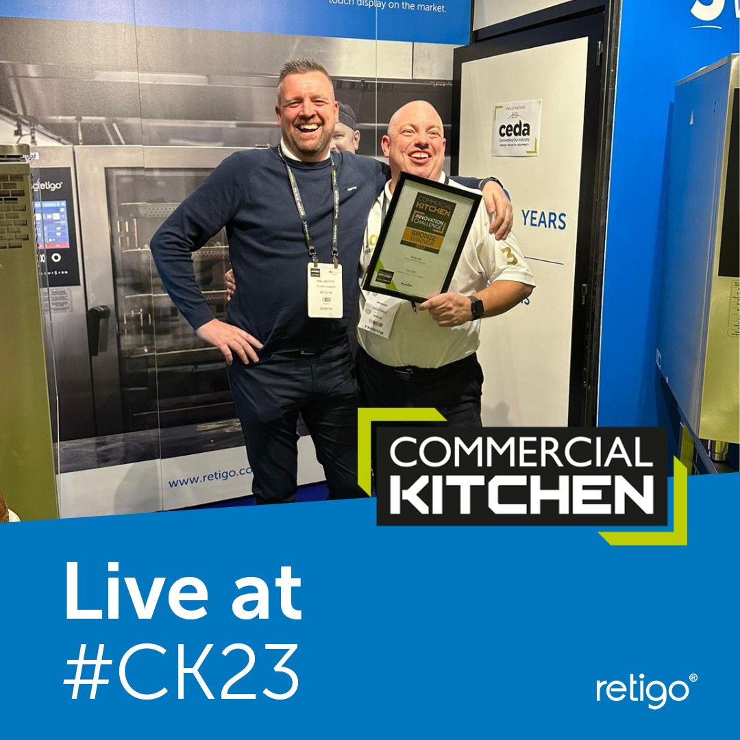 RetigoGB's tweet photo. We were delighted to win another bronze award for our WOW training sessions at this year's #CK23 Innovation Challenge 🏆
Certainly our technical gurus Mike and John seem extremely happy about it 😀
#CombiOvens #CateringEquipment #Chef #Restaurant #Ovens #ChefTraining #Training https://t.co/oRca5bX3GM