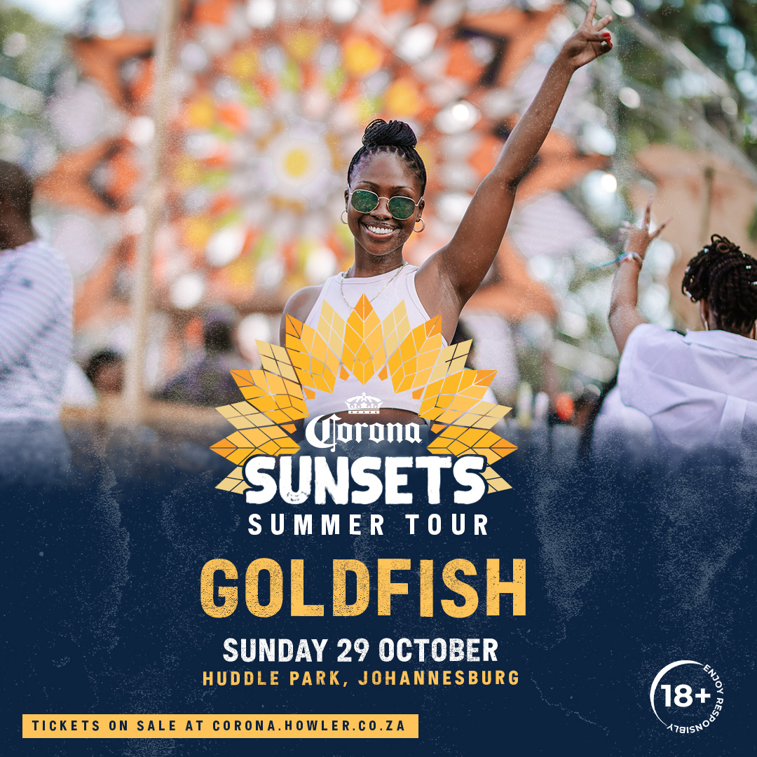 CoronaAfrica's tweet photo. Get outside and head out to Huddle Park in Johannesburg as the Sunsets Summer Tour kicks off BIG with Goldfish on 29th October.
#CoronaSummer https://t.co/k0ibJONSsg