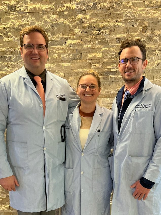 UICOMPsurgery's tweet photo. Congratulations to all of our chiefs on their fellowship matches! Dr. @NicholasPiening at  Baylor Vascular Surgery, Dr. @PaigeBurnia_MD at Cook County Trauma/Crit Care and Dr. Casey Goodyear at Baylor Trauma/Crit Care. We're so proud of these amazing surgeons! @laurarbrownmd https://t.co/8Z2Uk4IhQp