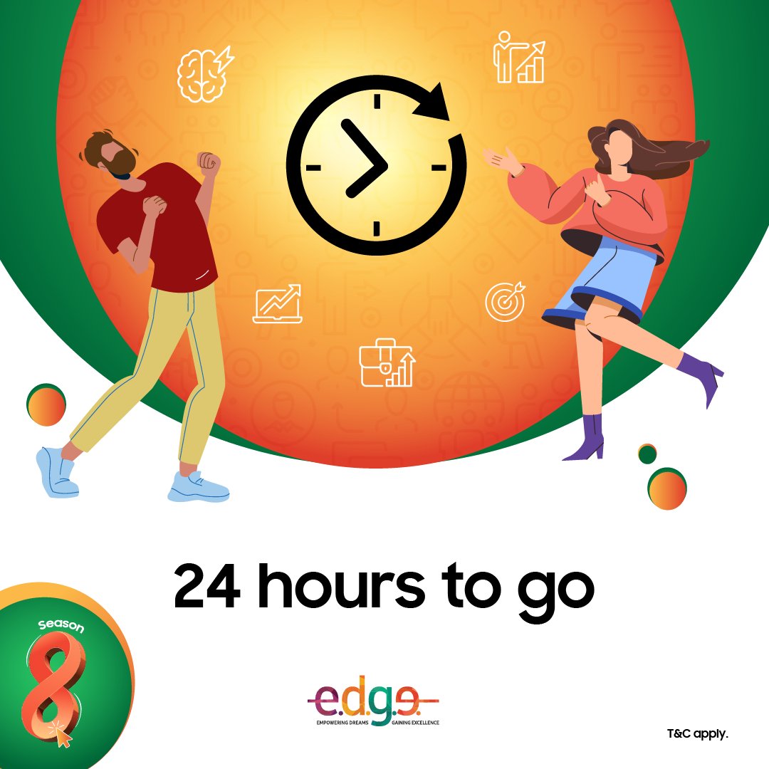 SamsungIndia's tweet photo. Submission time is just around the corner, speed up your pace to submit. Just 24 hours left. Learn more: https://t.co/6grFHirf8N. #SamsungEdge https://t.co/K6Tn9mS2Xd