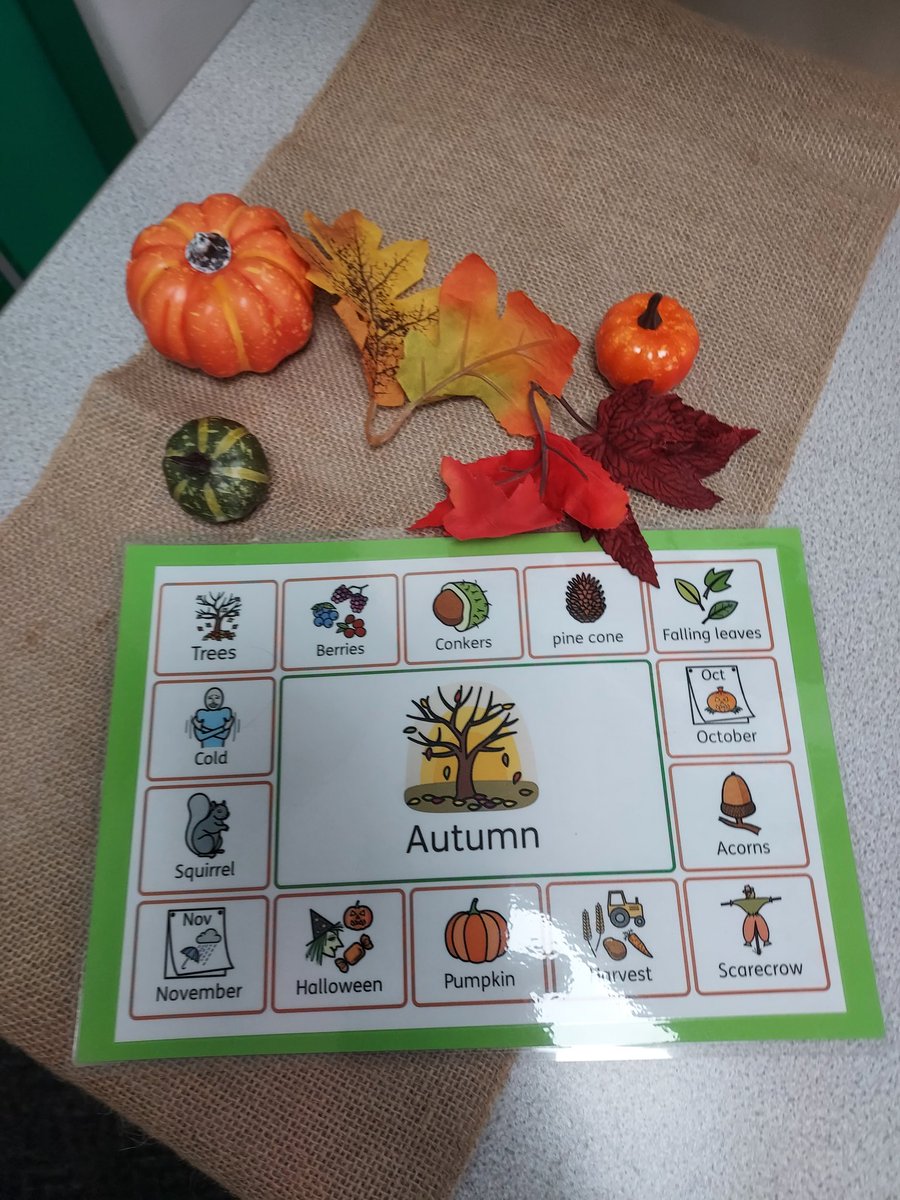 Using @Widgit_Software to add visuals to our Autumn display in school reception. #AutumnVibes