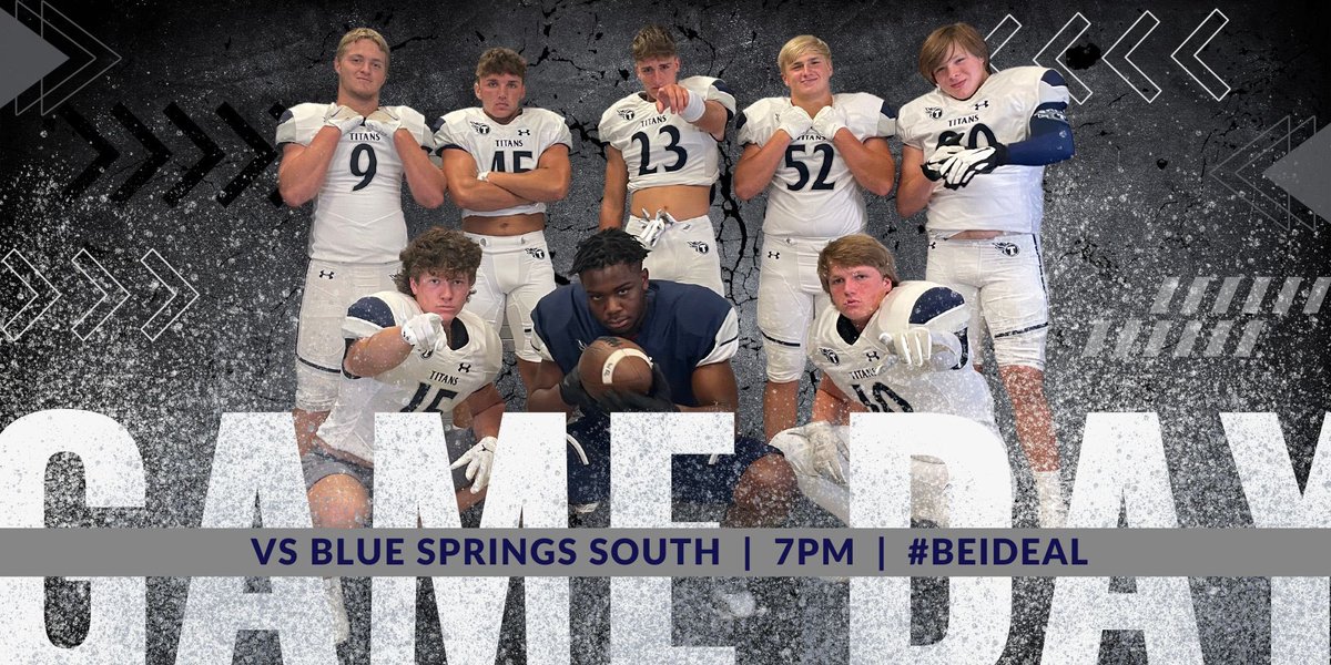 BACK IN OUR HOUSE. LET’S GET IT. 

🆚 Blue Springs South
📍Titan Stadium
🕚 7PM
🏈 Senior LBs and DLine
#️⃣ #beIDEAL