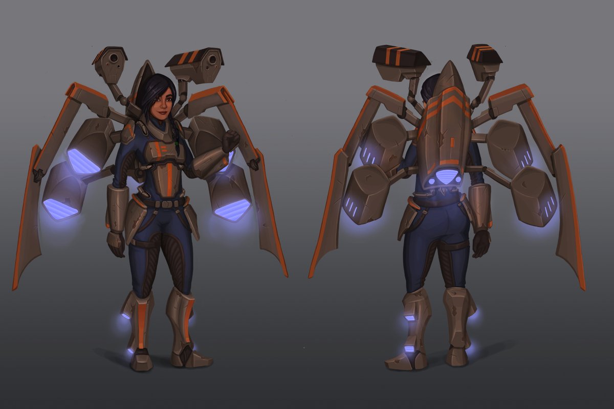loadingbar_game's tweet photo. Here’s a concept art of our second playable character : The Technomancer! Her Jetpack will drop down and transform into a turret, following the Technomancer around and shooting her enemies!

#indiedev #conceptart #gamedev #indiegamedev https://t.co/SaNFyImt6M
