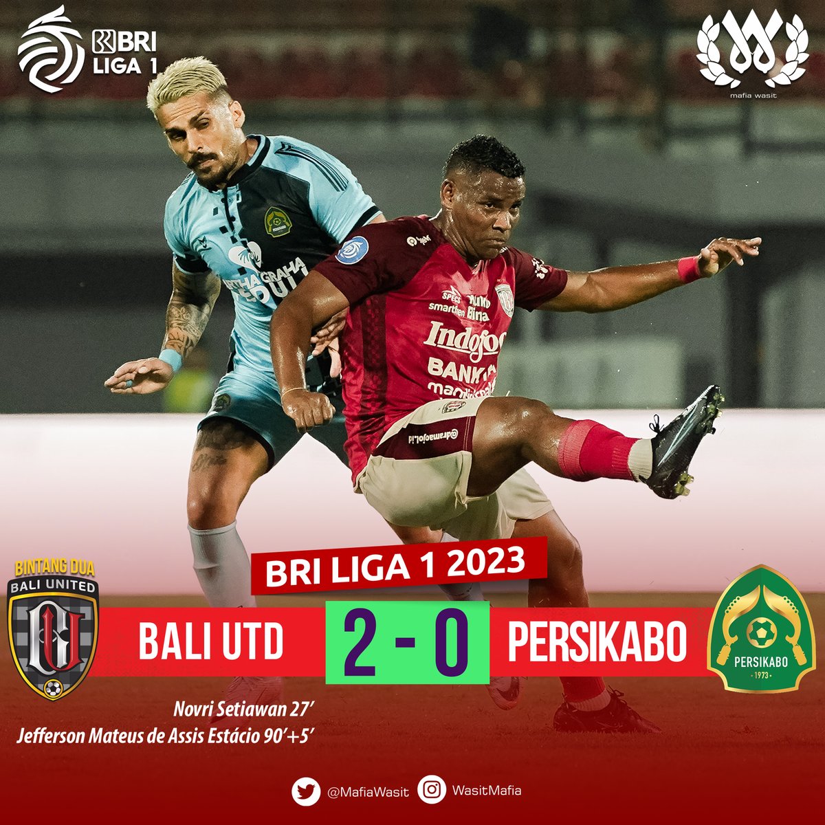 MafiaWasit's tweet photo. FT: Bali Utd 2-0 Persikabo #AjiOut https://t.co/JNsK4sXE5r