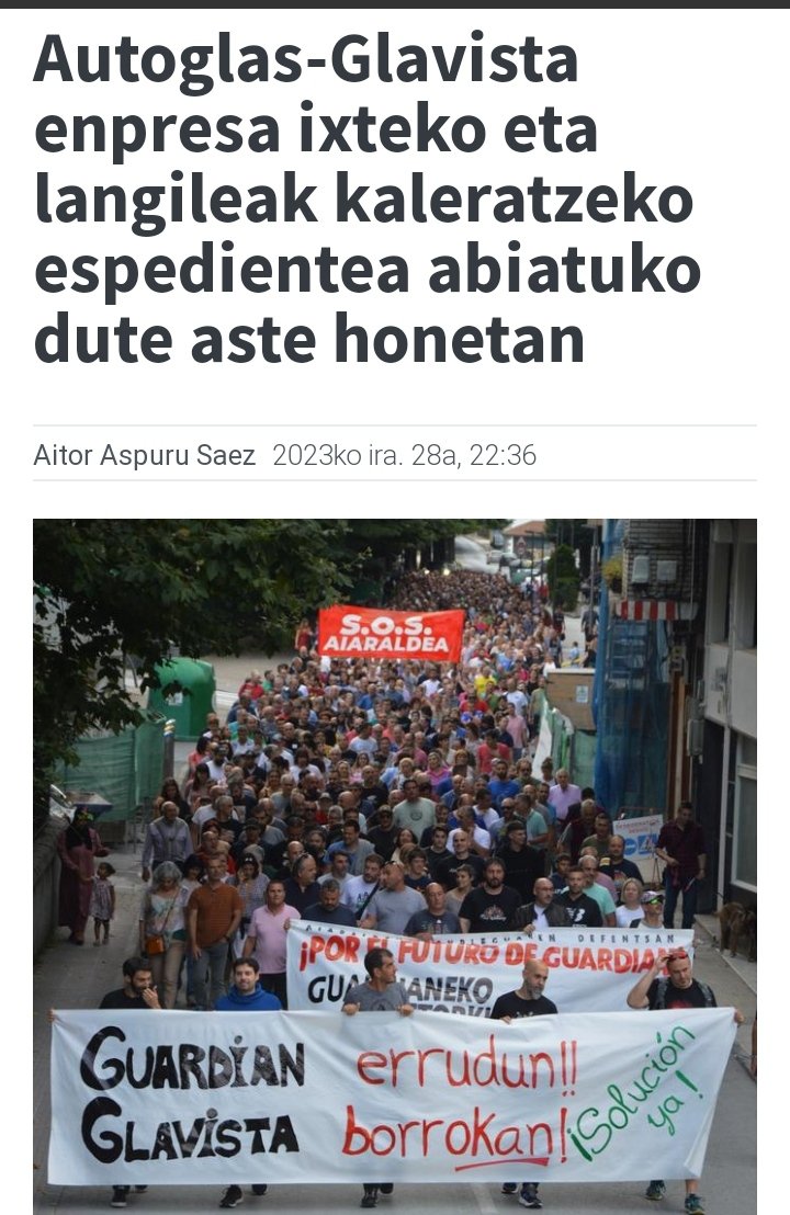 LABaiara's tweet photo. 🚨 Iraungitzeko EEEa aurkeztu dute #Autoglas-en 240 lanpostu suntsitzeko
Guardian erantzule!
¡@guardianglass culpable!
@Gob_eus desindustralizazio gehiagorik EZ‼️
LABetik lanean jarraituko dugu egoerari erantzuna eman eta aurre egiteko
#SOSaiaraldea
#EnpleguarenDefentsan https://t.co/sRWsjcVKsh