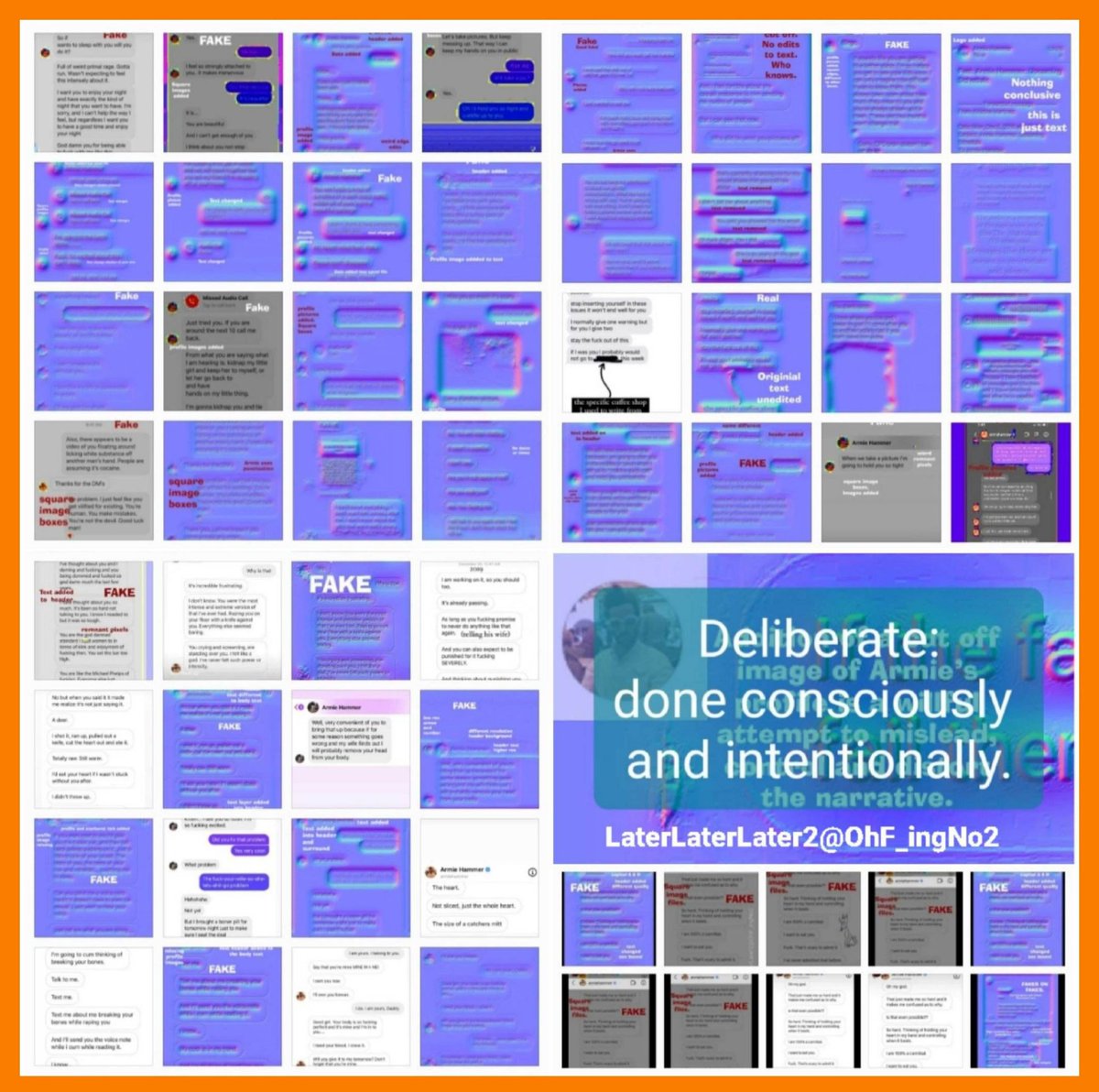 OhF_ingNo2's tweet photo. #HouseofEffie ALTERS HER SS IMAGES WITH PHOTOSHOP

Confirmed at the beginning of 2021 by a digital expert with 35+yrs experience in the field.

They examined hundreds of her manipulated texts and found only the ONE produced by Armie's lawyer, Brettler, to be in its original form. https://t.co/7KXyrr6Lpu