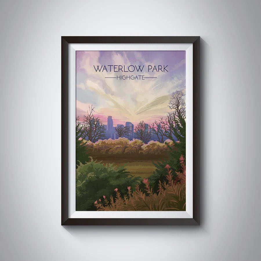 highgatelondon's tweet photo. We're big fans of @BucketListPrint and particularly thier @WaterlowPark poster https://t.co/MA7V4Sn05N 

They also have wonderful prints of surrounding areas including Ally Pally, Hampstead Heath and Golders Hill Park https://t.co/HTWk4FqCIN