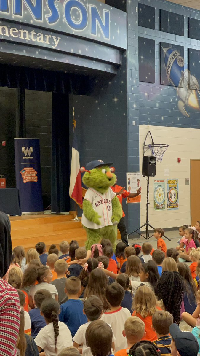 RobRangers's tweet photo. We are excited to have Orbit visit us today to "Strike Out Bullying"!!! https://t.co/gkpCCGu9Uq