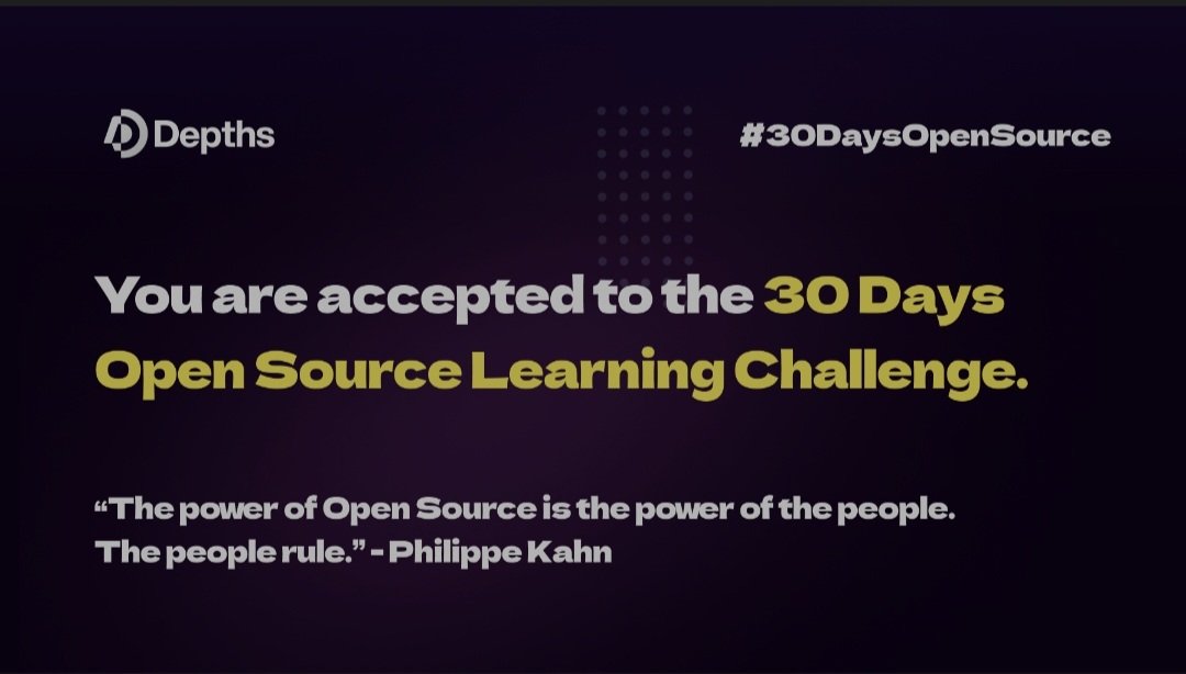 iqra_firdose's tweet photo. Hello Everyone 👋!
I am excited to share that I accepted to 30 days of open source challenge by @depthsHQ
It's a great opportunity to learn and network.
I have two invitation code, if you also want to join then Retweet and comment " 🚀"
#30DayspfOpenSource https://t.co/VTZKfNjIbj