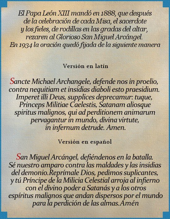 Oración a #SanMiguelArcangel