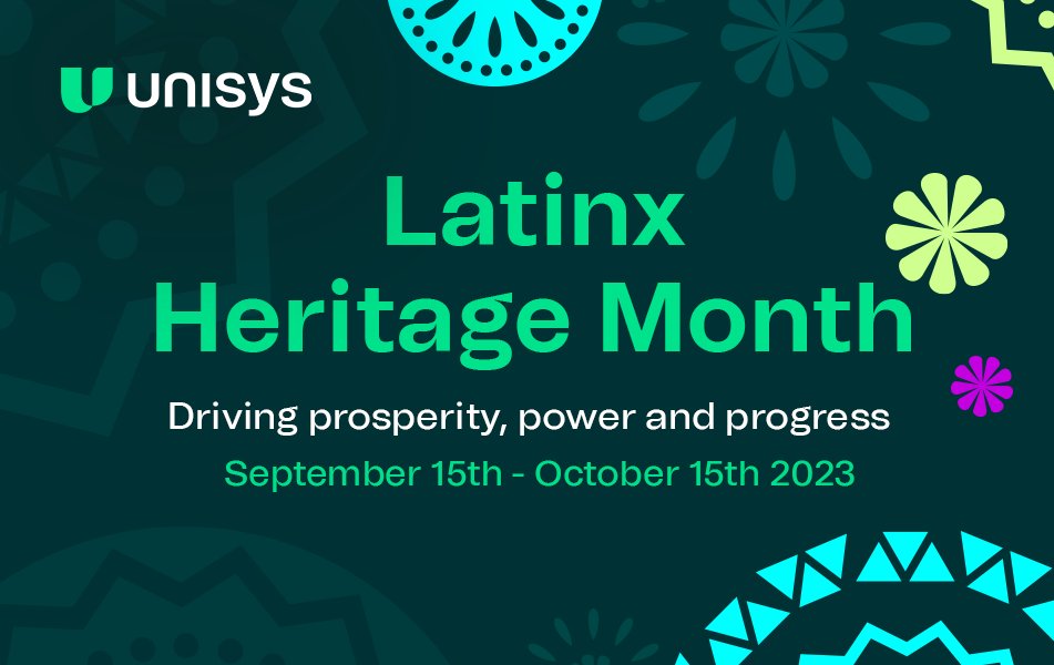 unisys's tweet photo. Happy Latinx Heritage Month! At Unisys, we're committed to celebrating diversity. During Latinx Heritage Month, we're proud to honor the rich cultural contributions of our Hispanic and Latinx colleagues and communities. #LatinxHeritageMonth #BreakThroughWithUnisys https://t.co/10S1XE361l