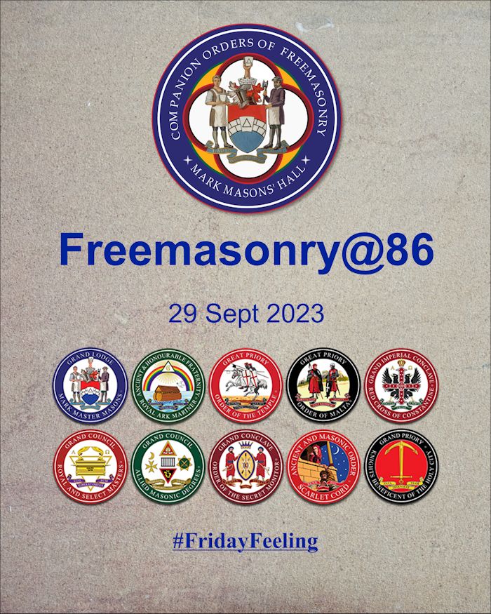MarkMasonsHall's tweet photo. It's time to get that #FridayFeeling with this week's Freemasonry@86 News update, containing the latest news from across the Companion Orders. 
You can it find here: https://t.co/880Mh1MKky
Or on our website: https://t.co/inlqsM2OJw
Enjoy your weekend. 

#Freemasons #Freemasonry https://t.co/tkLf519o7l