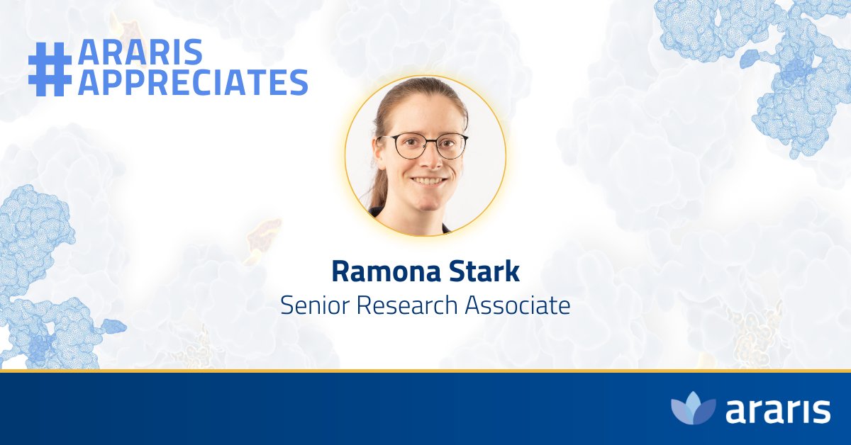 #ArarisAppreciates Senior Research Associate, Ramona Stark, who's had a pivotal role in our growth. She's led the launch of our lab, generated essential data, & elevated its capabilities. Her work in #ADCs is a testament to her dedication in advancing #biotech & #CancerTherapies.