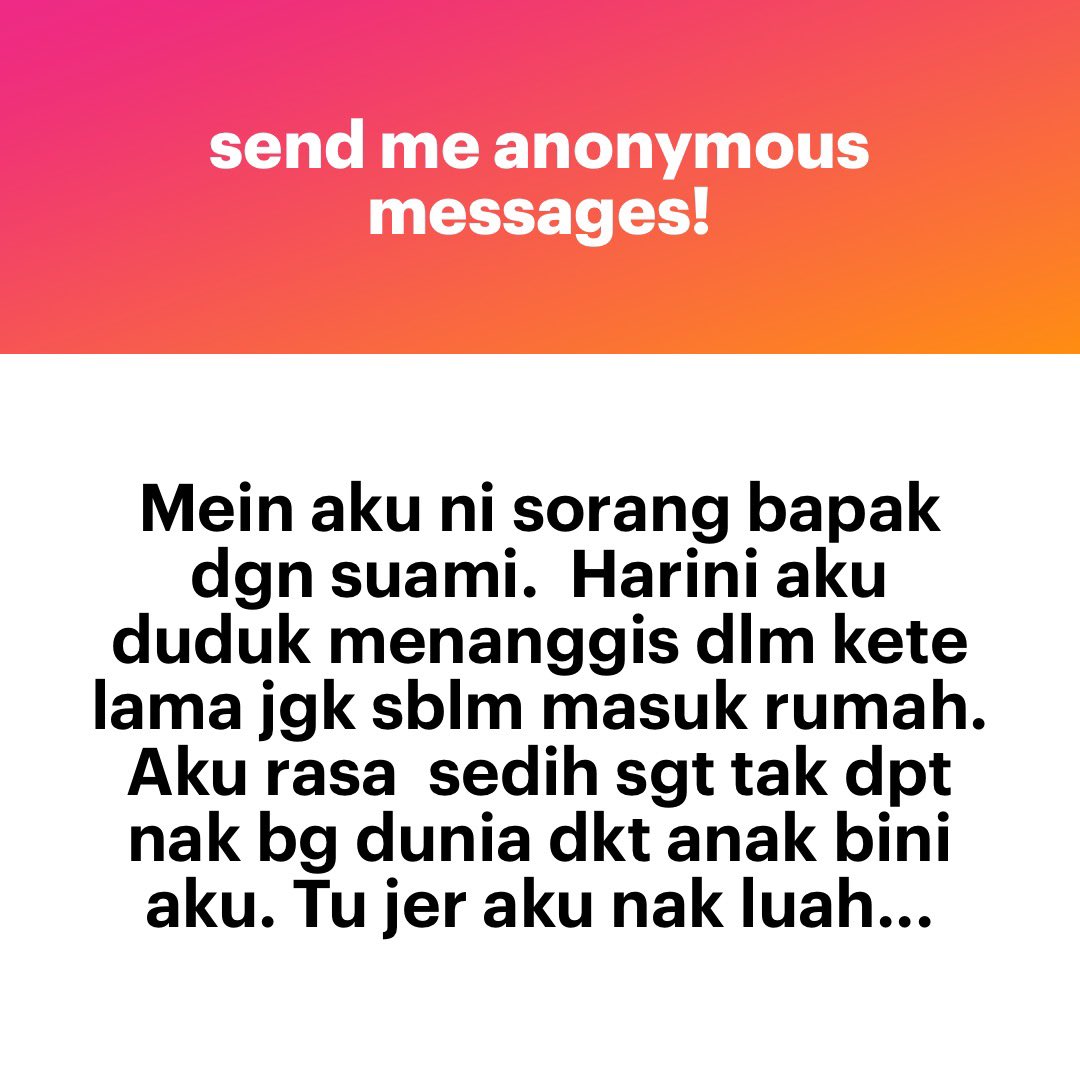 meinmokhtar's tweet photo. Luahan suami https://t.co/dZCYTcV7RL