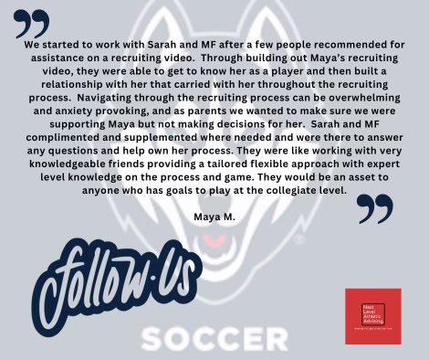 Dedication! 🌟 Our clients are discovering their journey, and we're guiding them every step of the way. Your achievements are intertwined with ours. We endeavor to discover the perfect match for each and every client.
Visit us at nextlevelathleticadvising.com to explore
#soccerjourney