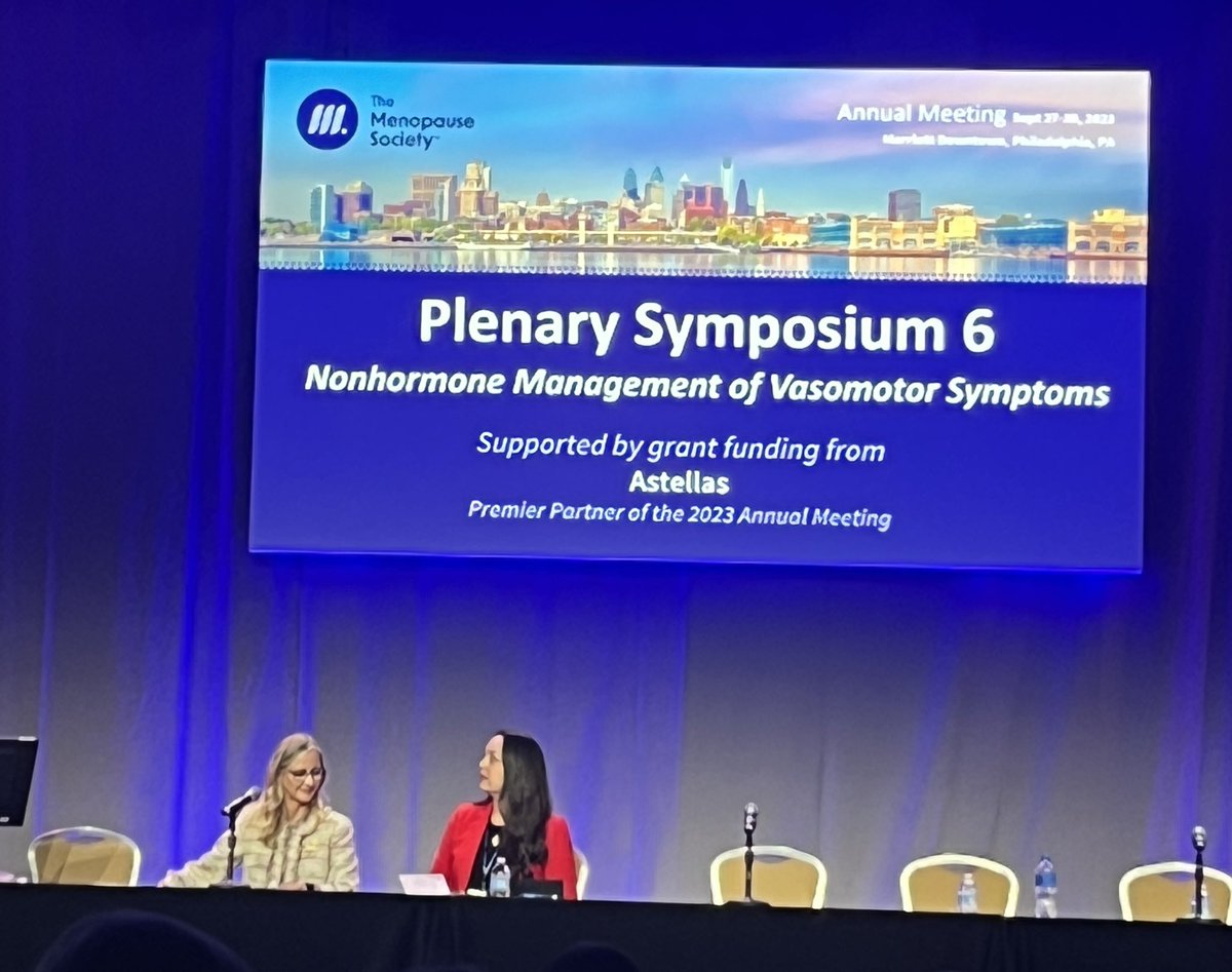 Great summary of #nonhormonal management of #vms And @WHMayoClinic continues to be on a roll with @cshufeltMD presenting & @DrJewelKling moderating @MenopauseOrg #menopausesocietymtg