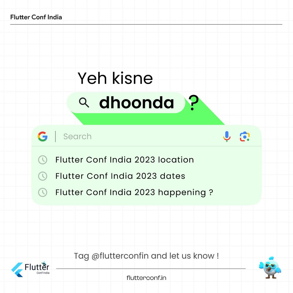 #FlutterConfIndia incoming but yeh kis kis ne dhoonda? 👀

<a href="/GoogleIndia/">Google India</a> <a href="/FlutterDev/">Flutter</a>