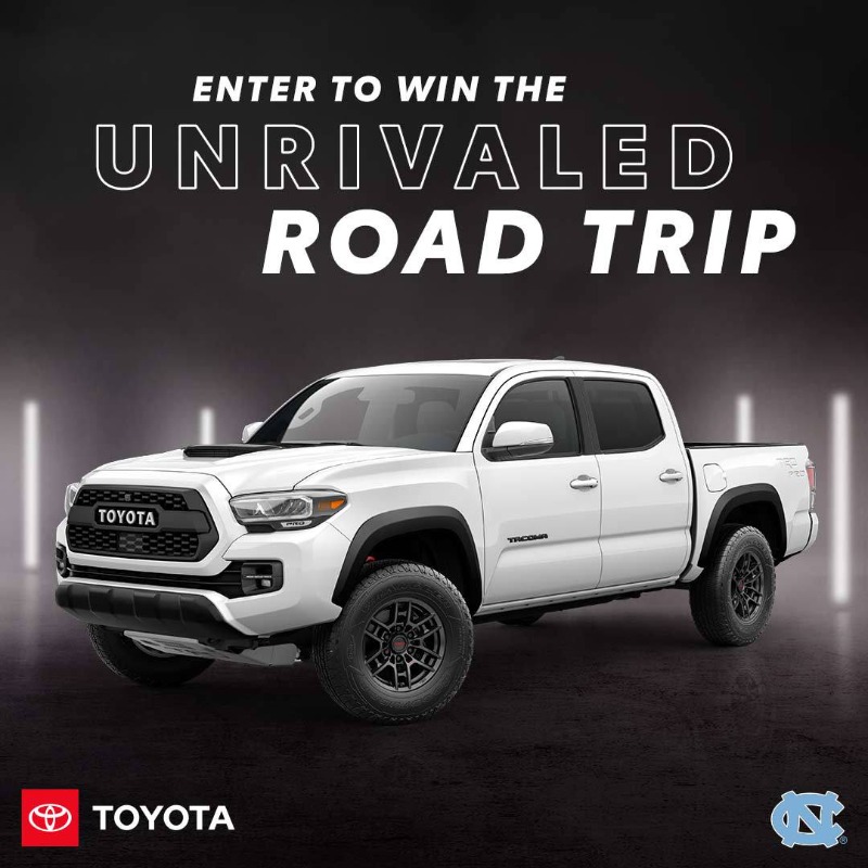 GoHeels's tweet photo. Enter to WIN @ExploreToyota's Unrivaled Road Trip Sweepstakes to see @UNCFootball vs. NC State on November 25th! 🏈👀

Grand prize includes:
🎟️ Four (4) tickets to the game
⛽️ Gas card
😴 Hotel room for night of the game
👕 UNC gear
✍️ @CoachMackBrown-signed football

#GoHeels