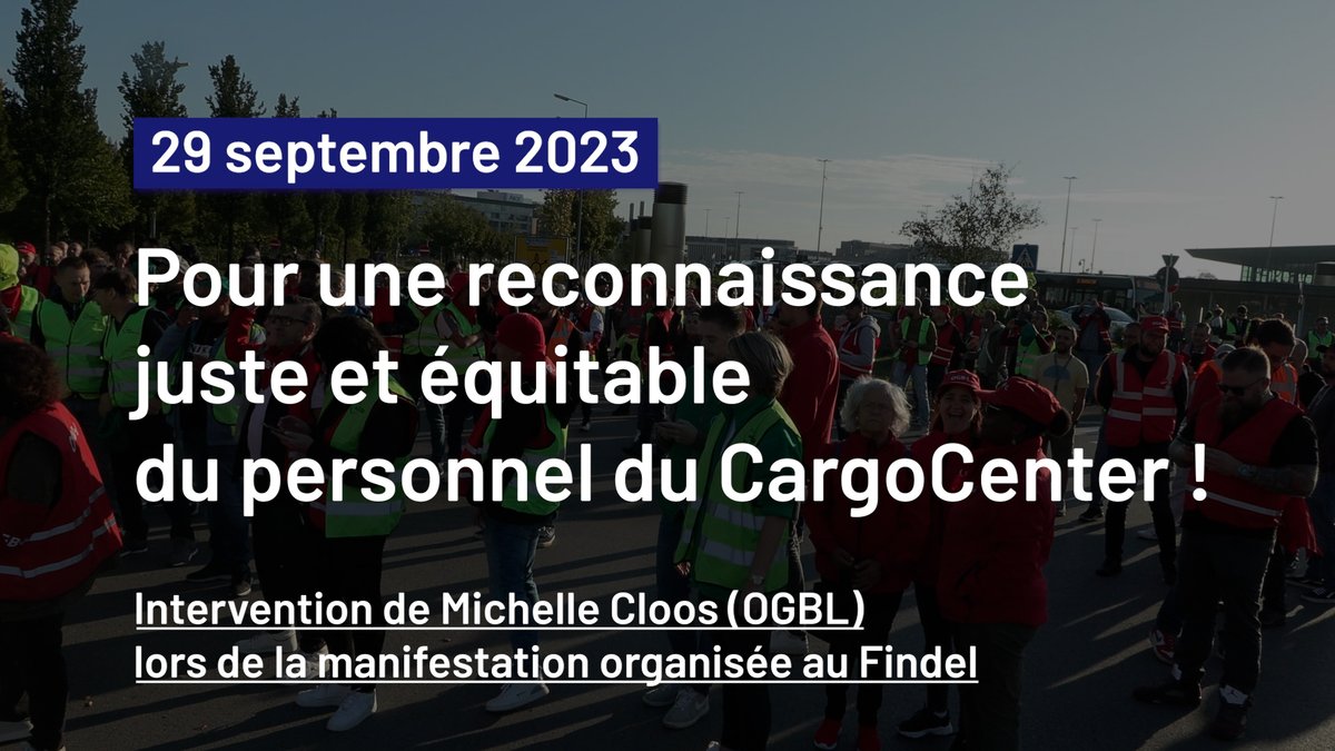 OGBL_Luxembourg's tweet photo. 🔴 Pour une reconnaissance juste et équitable du personnel du #CargoCenter ! 🔴
Intervention de Michelle Cloos (OGBL) lors de la manifestation organisée au Findel: https://t.co/KXQBXwNKg0 https://t.co/1qE5TQNbFo
