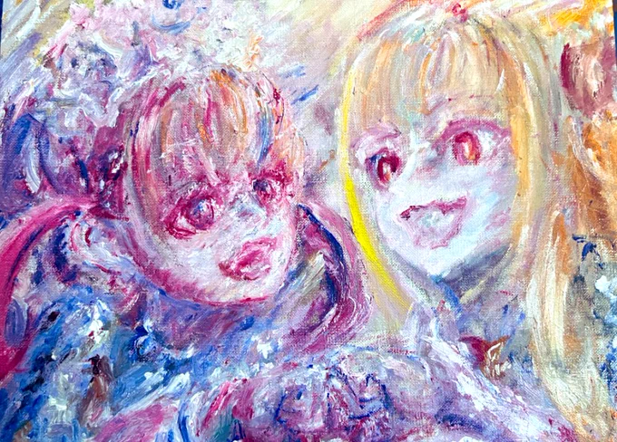 oilpainting メイドラゴンあの舟の上でもう一度#桐生コ個展4 #dearc4 #みかじ絵 #あくあーと 