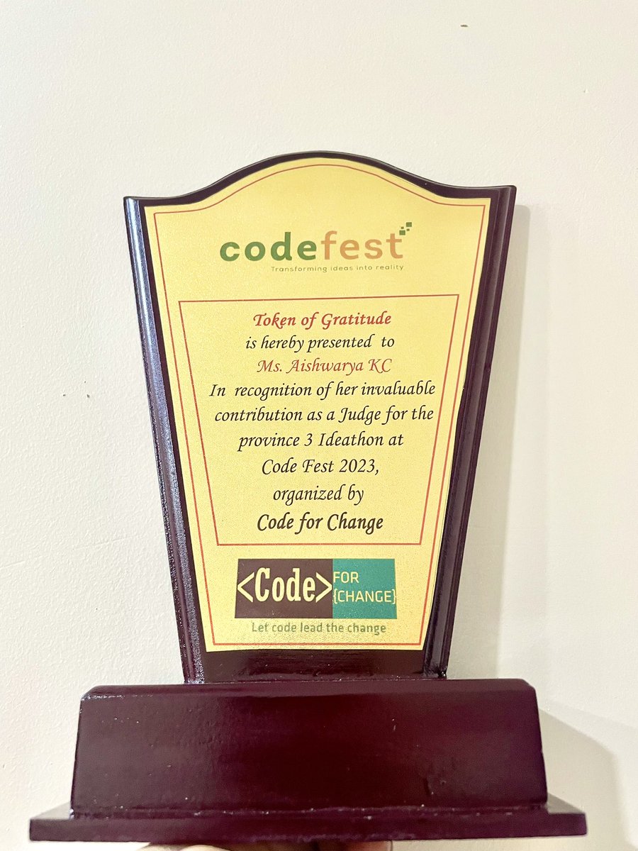 aiswar_ya's tweet photo. Honored to be part of the judging panel for the “Province 3 Ideathon at Code Fest 2023 ”organized by Code for change. 
Kudos to all teams for a stellar event!!.
#CodeforChange #Codefest2023 #Infosec #Ideathon https://t.co/95RYaAIr6E