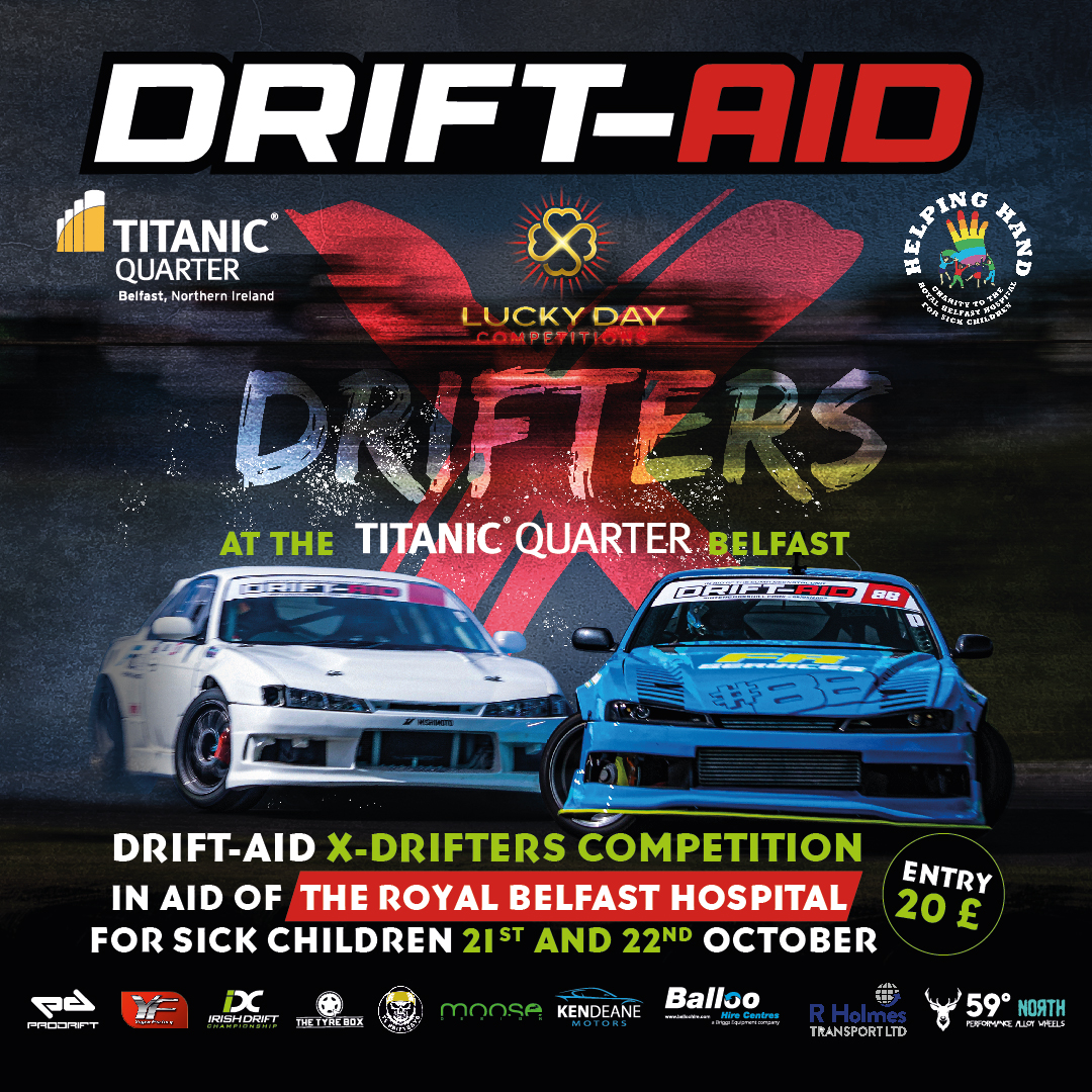 We are incredibly excited about this event!
It promises to be a great weekend of fast action. Huge thank you to Richie Kelleher and the team <a href="/drift/">d</a>.aid for their support! #helpingsickchildren
