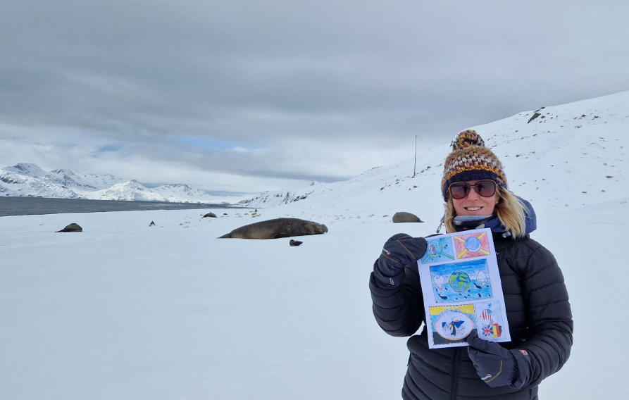 The final flags are back from Antarctica from our 2022 competition!! @PaveyEm @mrgeogaa @MrHand__ check your emails :) Also if anyone here is a geographer at @BentonParkSch please get in touch as I have your flag but the email bounces!! Thank you!