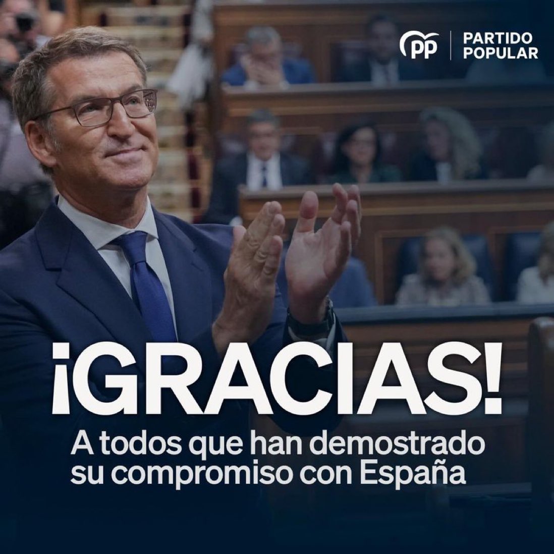Gracias presidente <a href="/NunezFeijoo/">Alberto Núñez Feijóo</a>. 
Presidente del interés general 
Presidente de la dignidad.
Presidente de la igualdad entre españoles.
