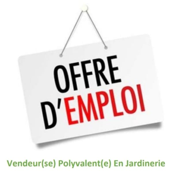 Dans le cadre de notre développement nous recrutons un(e) vendeur(se) polyvalent(e) en jardinerie à partir du 01/10/2023 en CDI temps plein. Candidature par mail à compta@jardineriecapvegetal.fr 
#recrutement #OffresEmploi #JOBLIFE #jardinerie