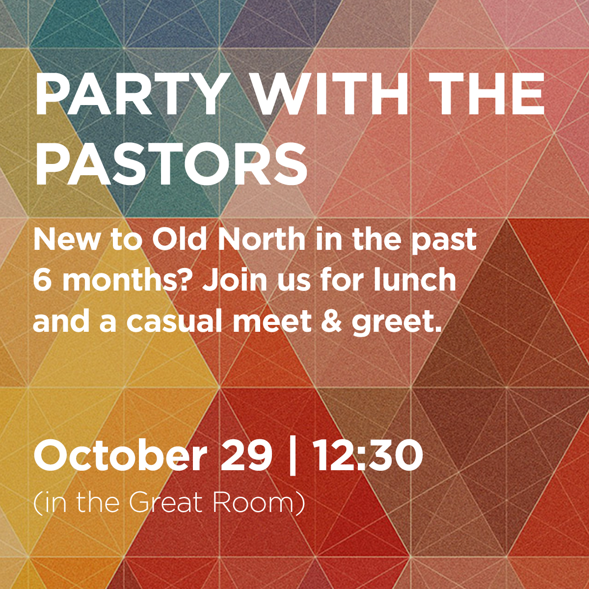 New to Old North in the last 6 months? Then save the date for our next Party with the Pastors! RSVP here: oldnorthchurch.breezechms.com/form/01c252711…