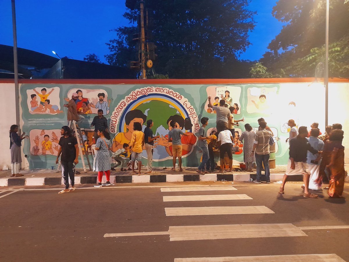 lijorejihulk's tweet photo. Wall painting "Declaration on the Rights of Deaf Children"  in  Manaveeyam Road, Trivandrum, Kerala, India by deaf students and staff from NISH). #iwdp2023 #Rights #deafchildren #nish #wallpaint #deafstudent #staff 
@WFDeaf_org @wfdeaf1 @WFDYS @drjosephjmurray https://t.co/SL4ESxwdRa