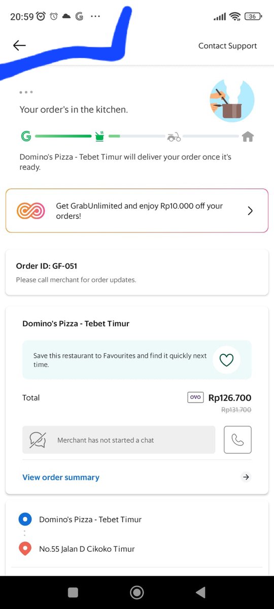 Mau tanya <a href="/GrabID/">Grab Indonesia</a> <a href="/dominos/">Domino's Pizza</a> <a href="/dominos_id/">Domino's Pizza ID</a> SLA masak dan kirim brp lama ya? Istri saya pesan udah satu setengah jam lewat belum ada update. Ga bisa cancel order juga. Lokasi store di tebet anter ke tebet.