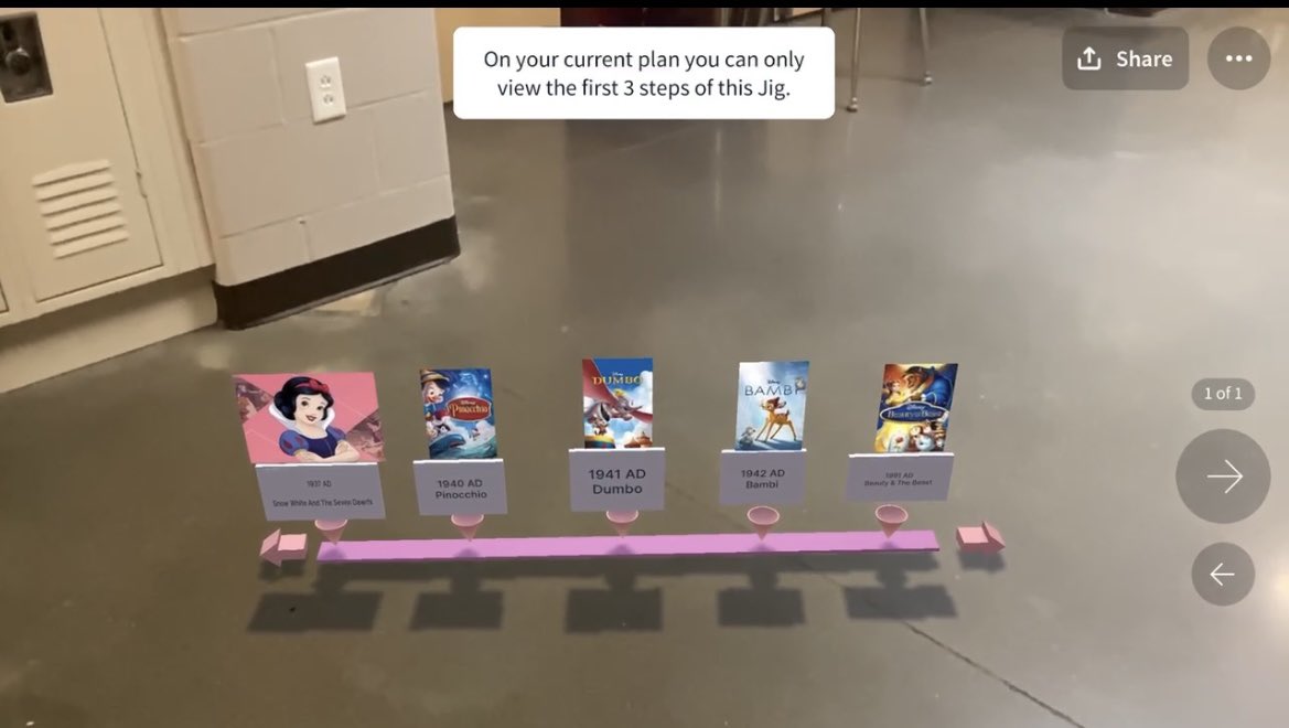 Gilmore_EDU's tweet photo. A huge shoutout to @MrsKMuth for taking a risk with AR and having her students design timelines using @JigSpace! Her kids rocked it and I appreciate her letting me come in this week to help out.  What a great idea to bring learning alive! https://t.co/iHt3AtVSMC
