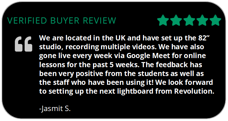 RevLightboards's tweet photo. We truly enjoy exceeding customers' expectations - regardless of where they are in the world. Check out what Jasmit has to say from Peterborough College in the UK!

#lightboard #onlinelearning #edutech #edtech #engagingvideo https://t.co/CQxGexAGMd
