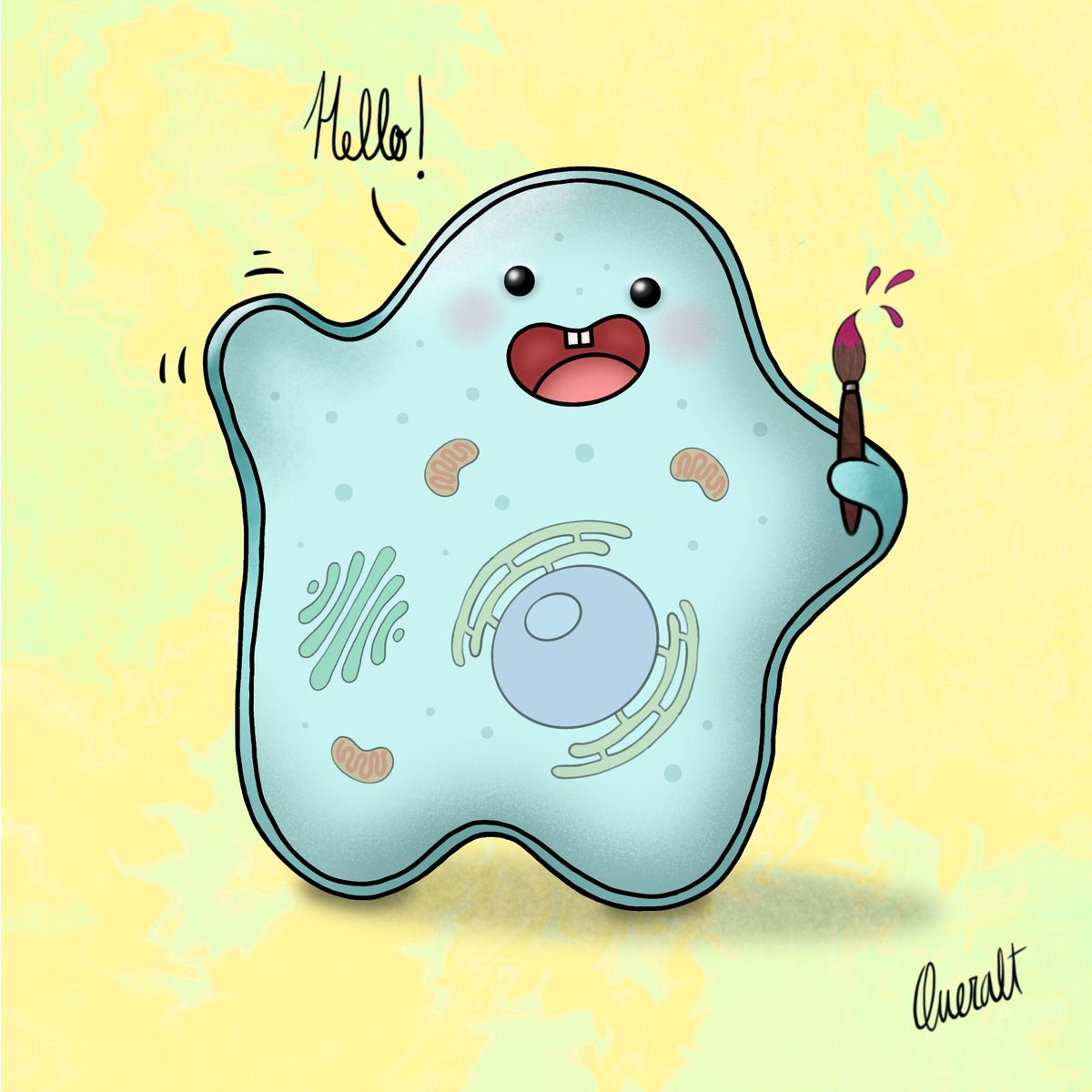 This little cell is ready to create some cool things!🤩 #sciart #scicomm #procreate #digitalart