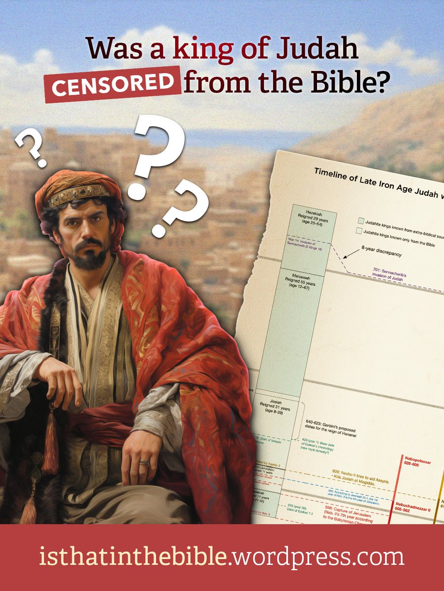 ITitB_blog's tweet photo. A tower with a mysterious name. An Iron Age song celebrating Ammon's triumph over Moab. A royal seal from an unknown queen. Discrepancies in the chronology of 2 Kings. What does it all add up to?
https://t.co/lZSvxacV9I
#Bible #Christianity #Judaism #HigherCriticism #history https://t.co/1NnYVQDfVF