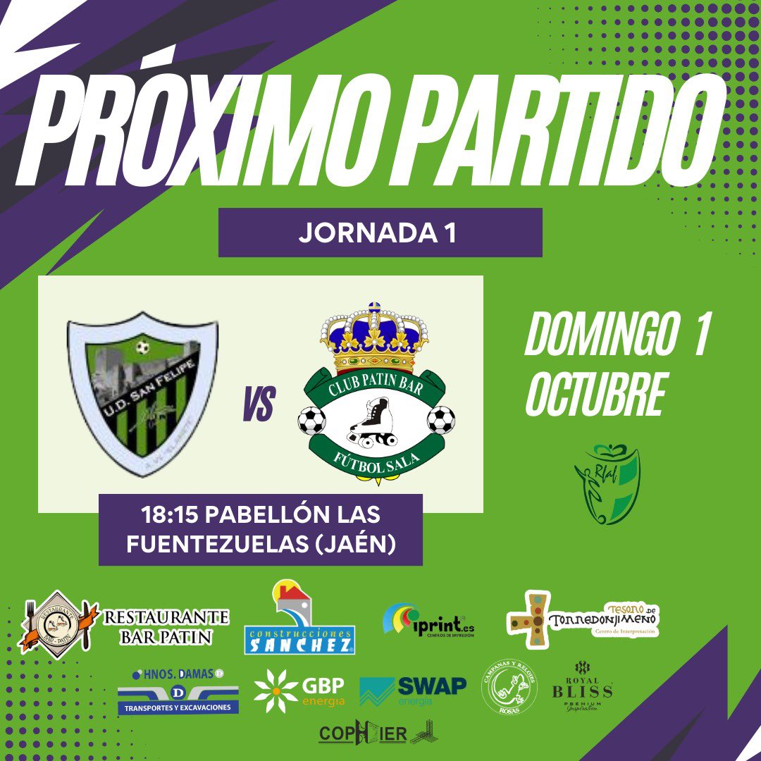 ClubPatinBarFS's tweet photo. 🚨ATENCIÓN🚨

El primer equipo comienza una nueva e ilusionante temporada.

 🆚 @udsf_jaen 
🏆J.1 @RFAFJAEN 
⌚️18:15
📌Pabellón municipal “Las Fuentezuelas”

💚🤍 #VamosPatin #Torredonjimeno #futsal #liga https://t.co/JOw1wPnRmA
