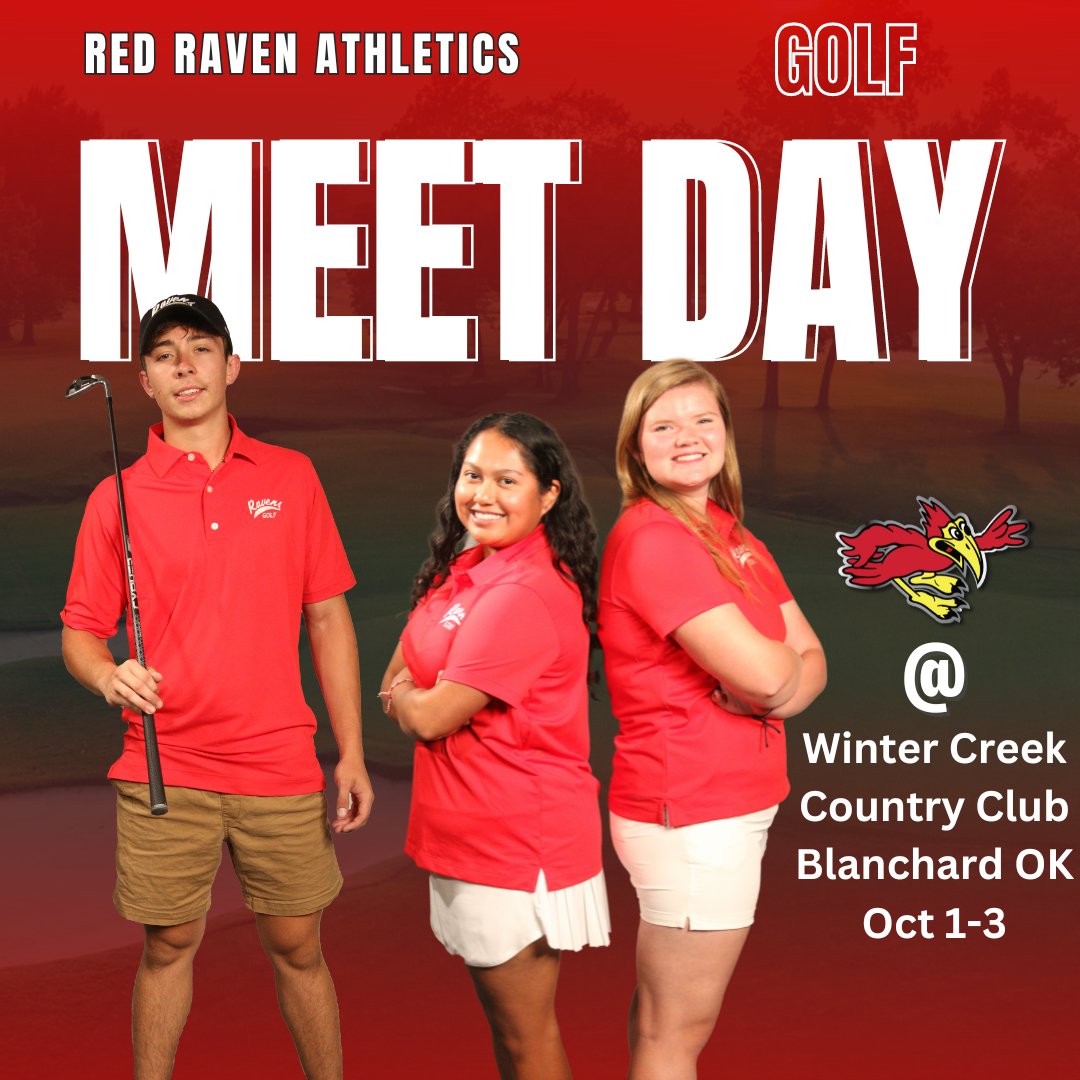 redravensports's tweet photo. W/M Golf
MEET DAY!!
Oct 1-3

Red Ravens travel to Winter Creek Country Club in Blanchard OK to compete!

@cccredravens @cvilleccgolf https://t.co/XPZRodPeld
